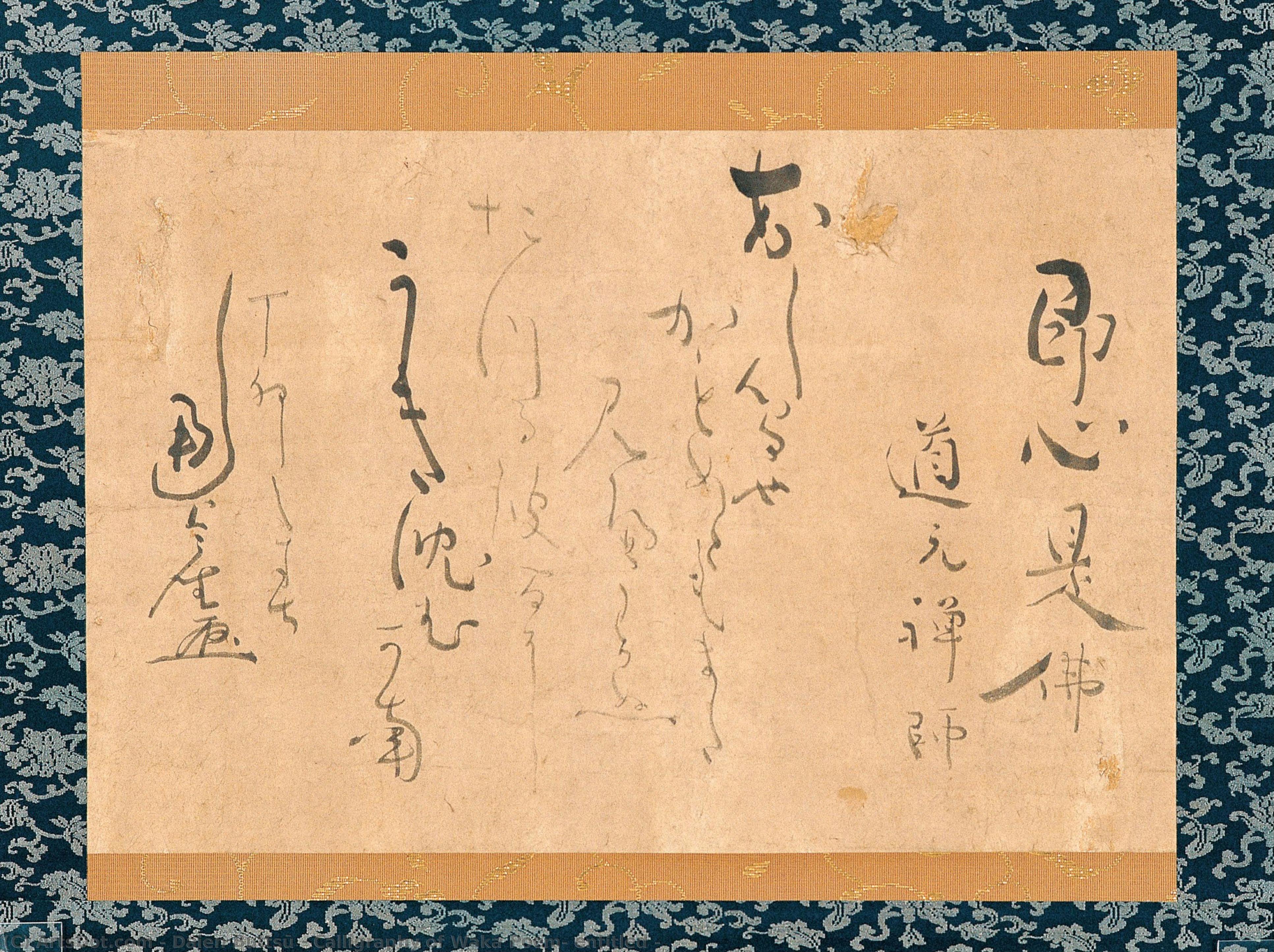 Calligraphy Of Waka Poem, Entitled — Daien Buttsū