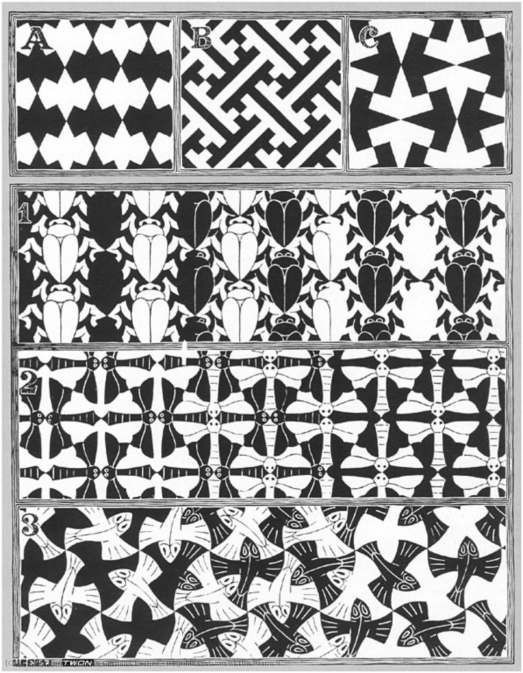 Regular Division Of The Plane Ii — Maurits Cornelis Escher