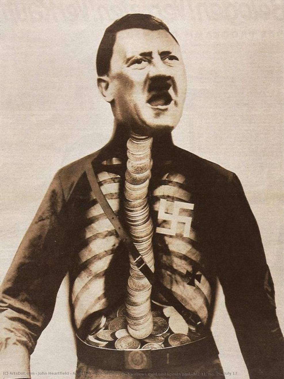 Adolf Der Übermensch: Schlangenfisch Trinkt Gold Und Spuckt Müll — John Heartfield