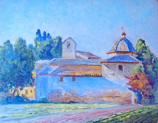 Mission Church, New Mexico, (painting) — Mathias Joseph Alten