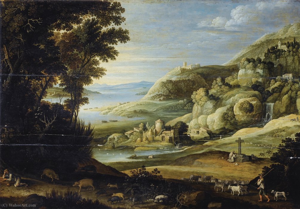 Landscape With Figures And Animals — Maerten Ryckaert