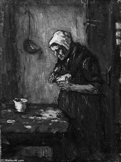 An Old Woman Peeling Potatoes — Suze Robertson