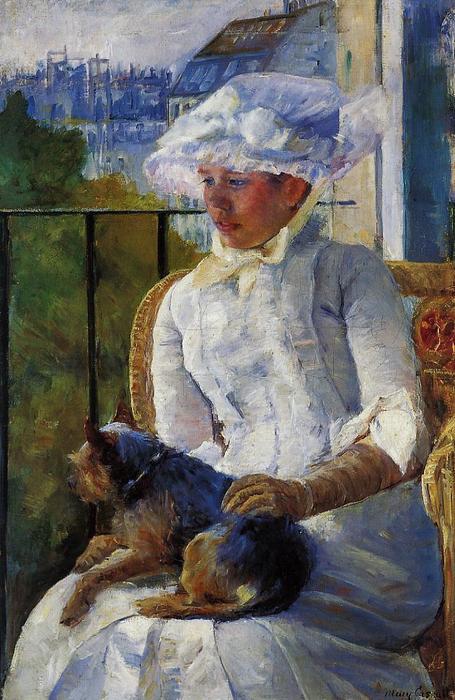 Young Girl At A Window (also Known As Susan On A Balcony Holding A Dog) — Mary Stevenson Cassatt