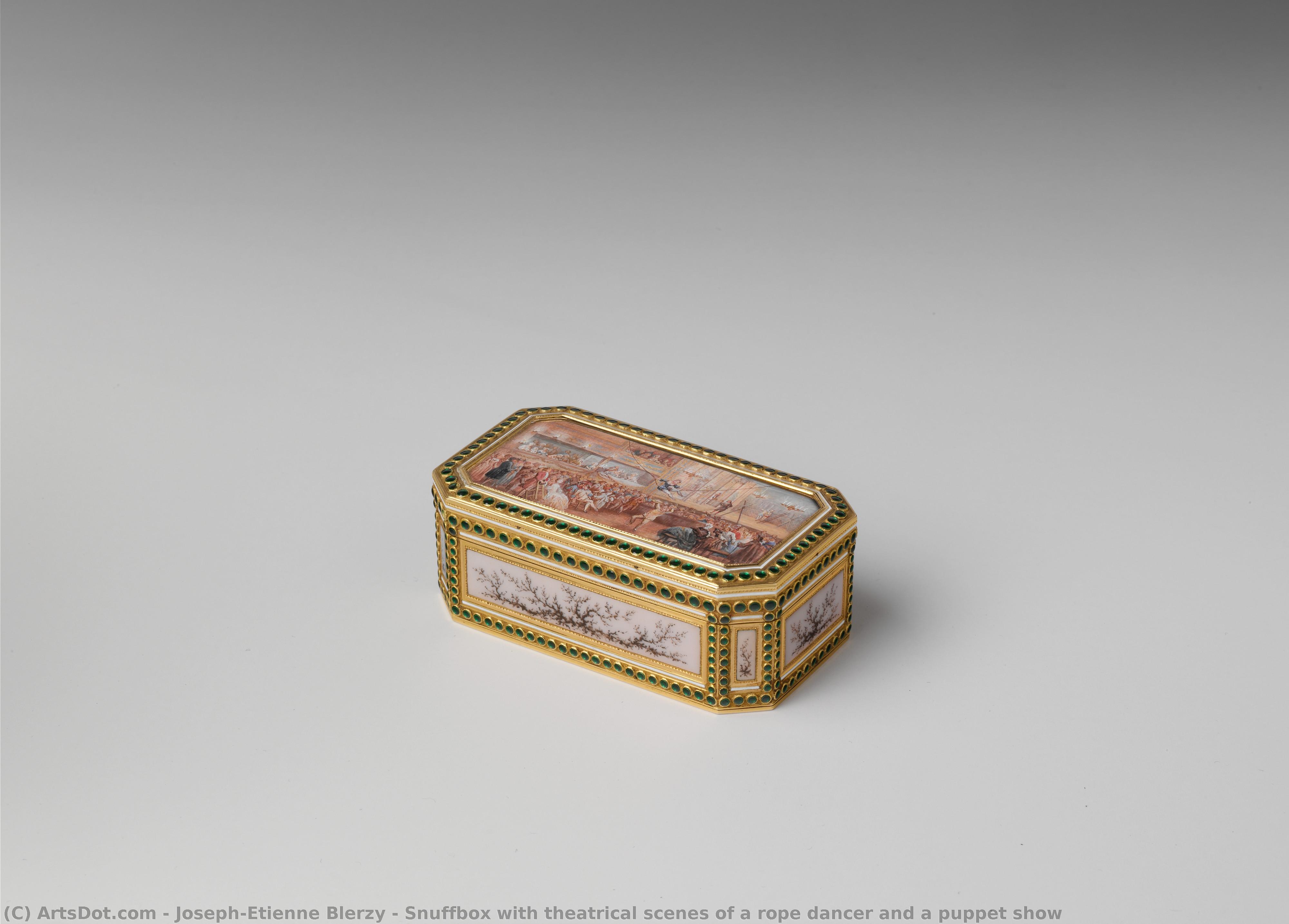 Snuffbox With Theatrical Scenes Of A Rope Dancer And A Puppet Show — Joseph-étienne Blerzy