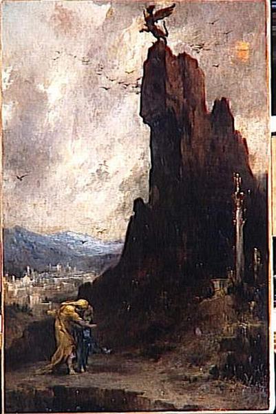 Oedipe S'exilant À Thèbes Dit Aussi Oedipe Et Antigone — Henri Léopold Levy
