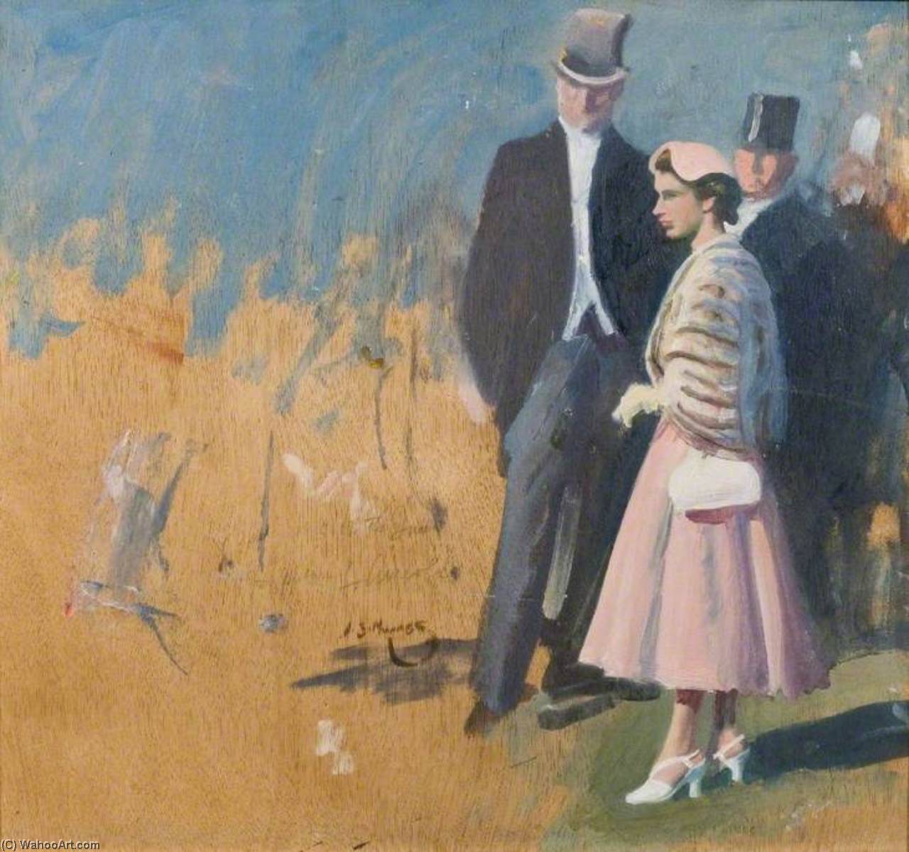 Study Of Hm The Queen For 'aureole' — Sir Alfred James Munnings