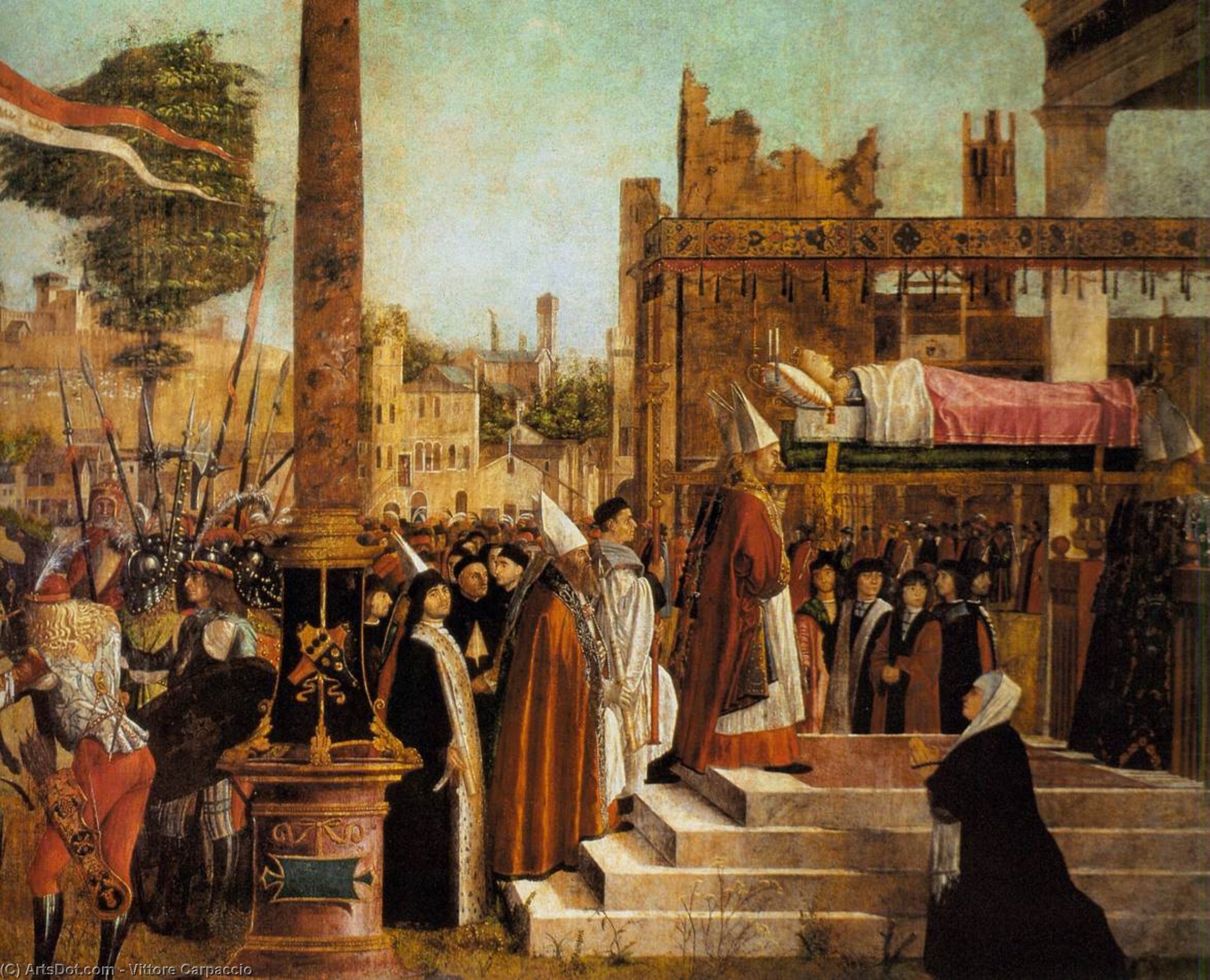 Martyrium Der Pilger Und Das Begräbnis Der Heiligen Ursula (detail) — Vittore Carpaccio