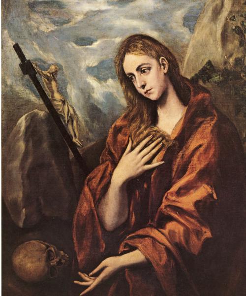 María Magdalena En Penitencia Con La Cruz — El Greco
