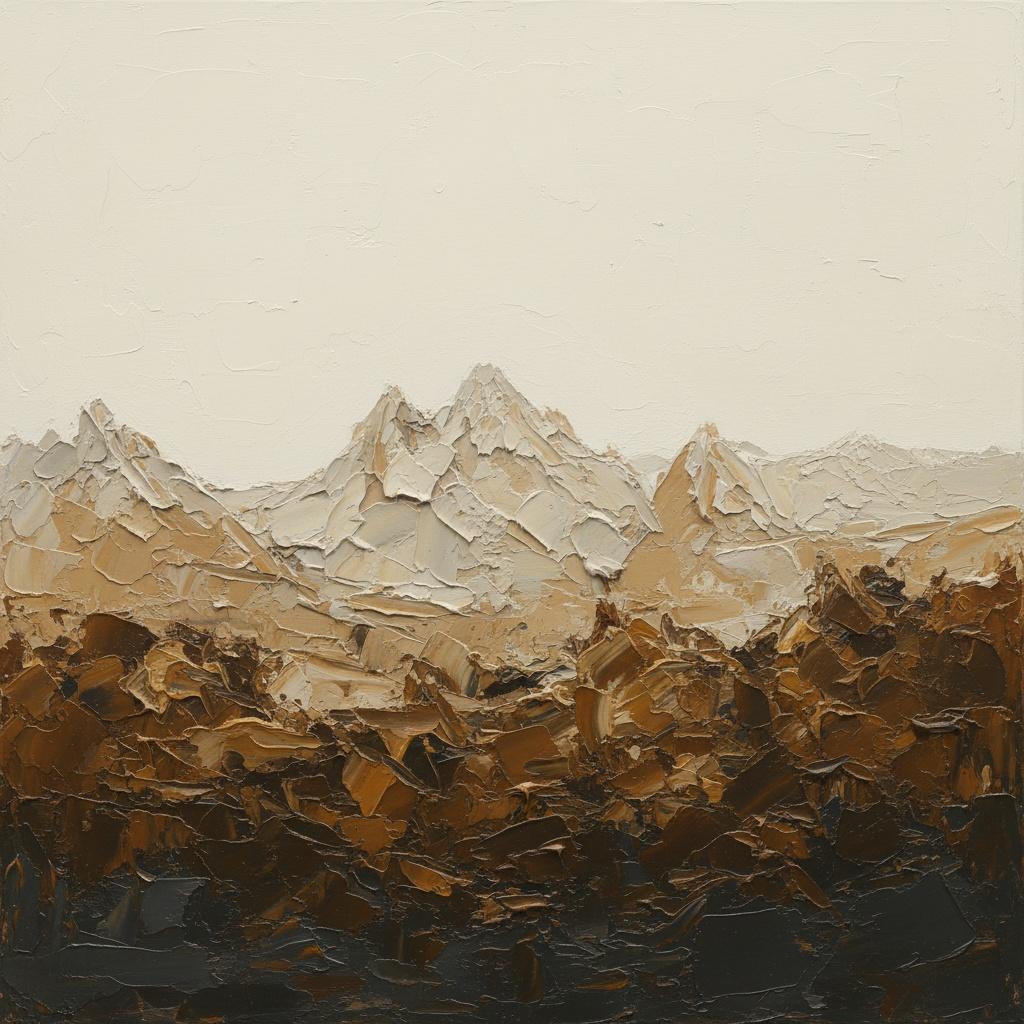 Monolithic Shadows Of The Alpine Crest In Heavy Textured Earth Tones — David Moreau