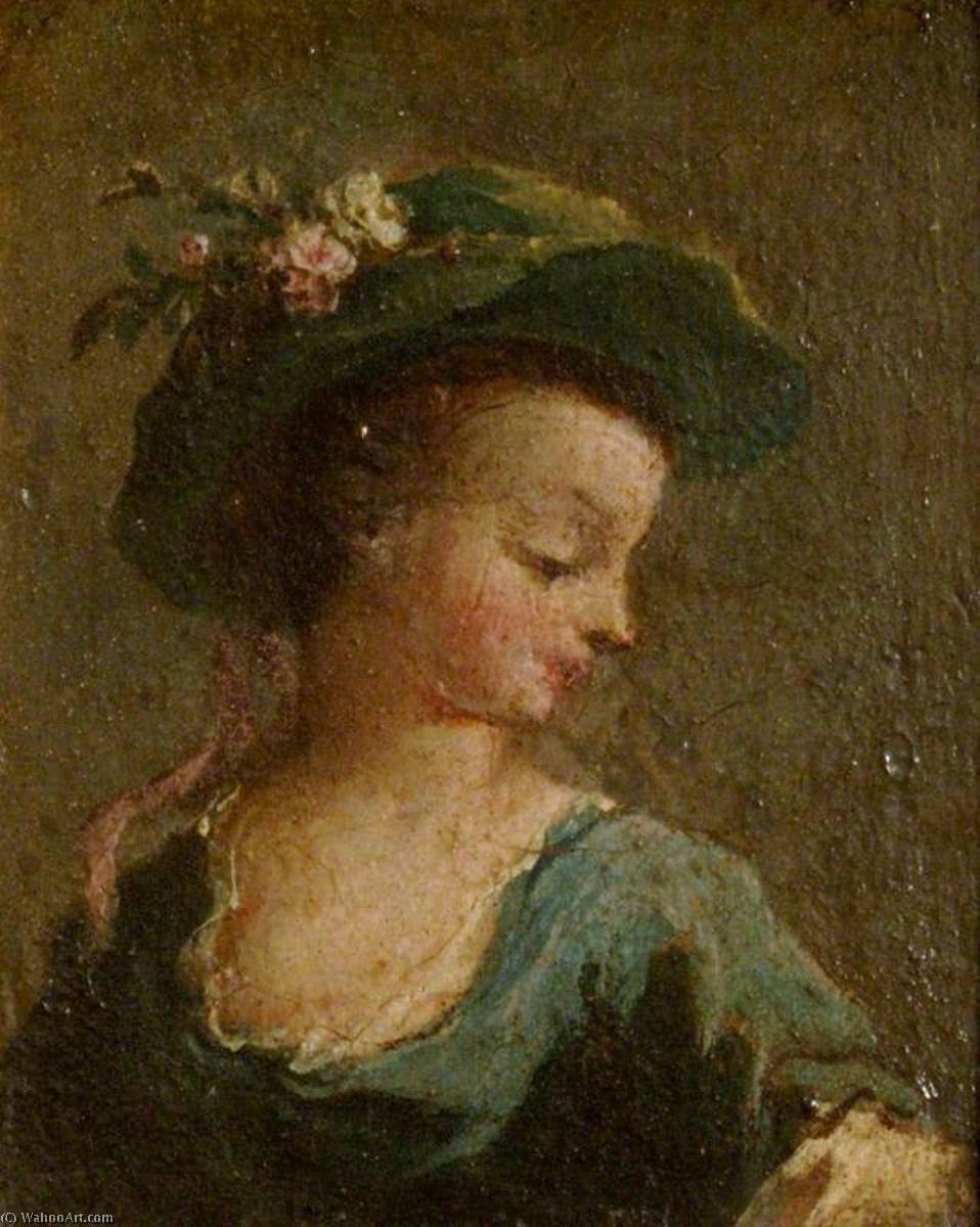Two Paintings A Girl In A Hat In Profile And A Girl In A Hat Full Face (diptych, Left Panel) — Francesco Lazzaro Guardi