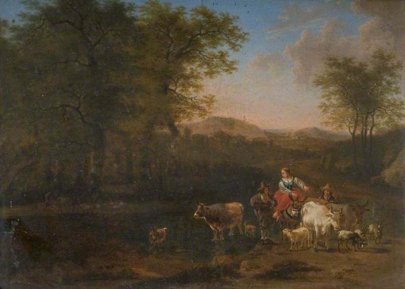 Pastoral Landscape With Figures — Nicolaes Pietersz Berchem