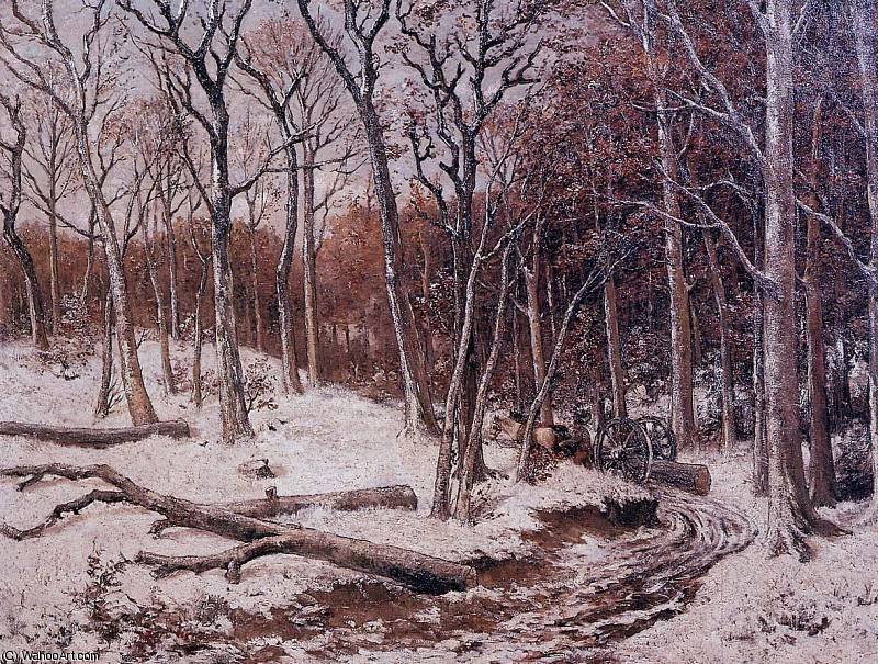 Wood Transport Through The Forest Sun — Hendrik Willem Mesdag