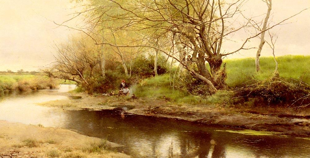 A Campfire By The River's Edge — Emilio Sanchez-perrier