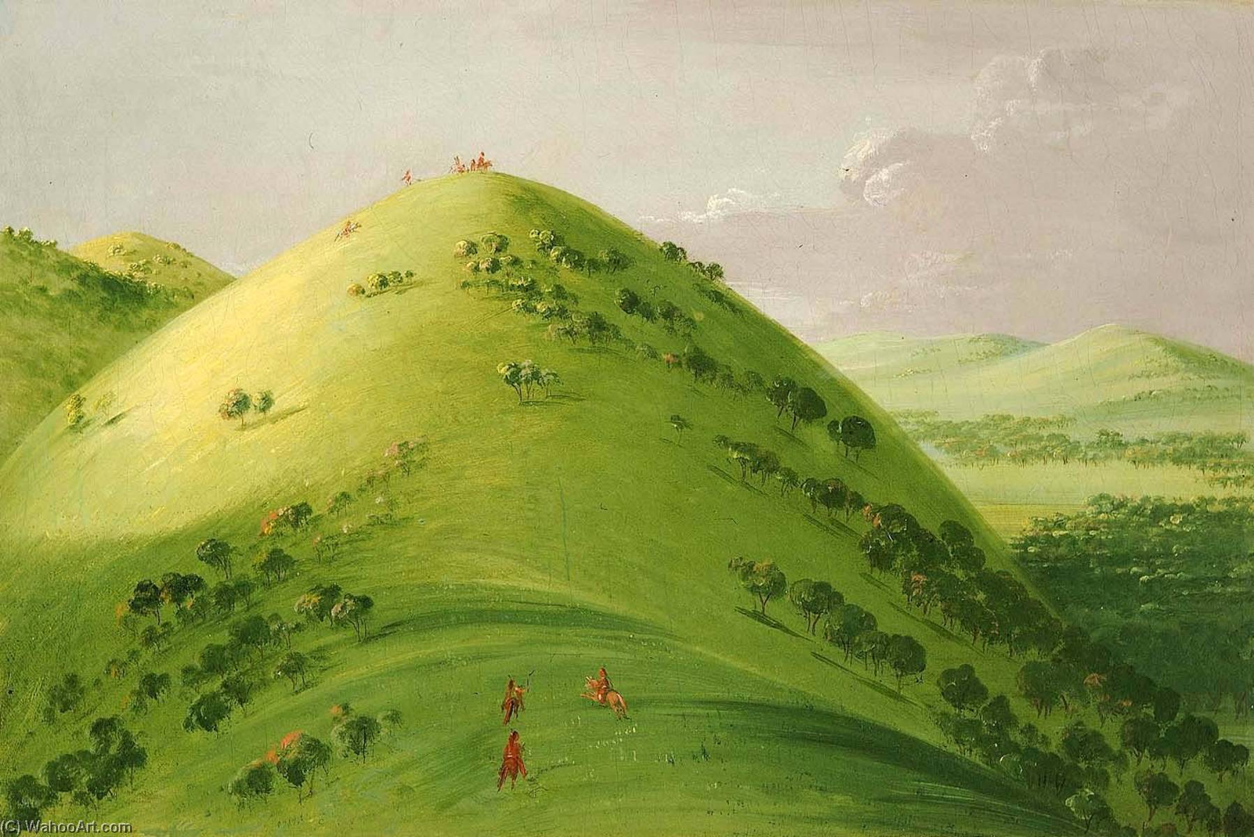 Beautiful Prairie Bluffs, Upper Mississippi — George Catlin