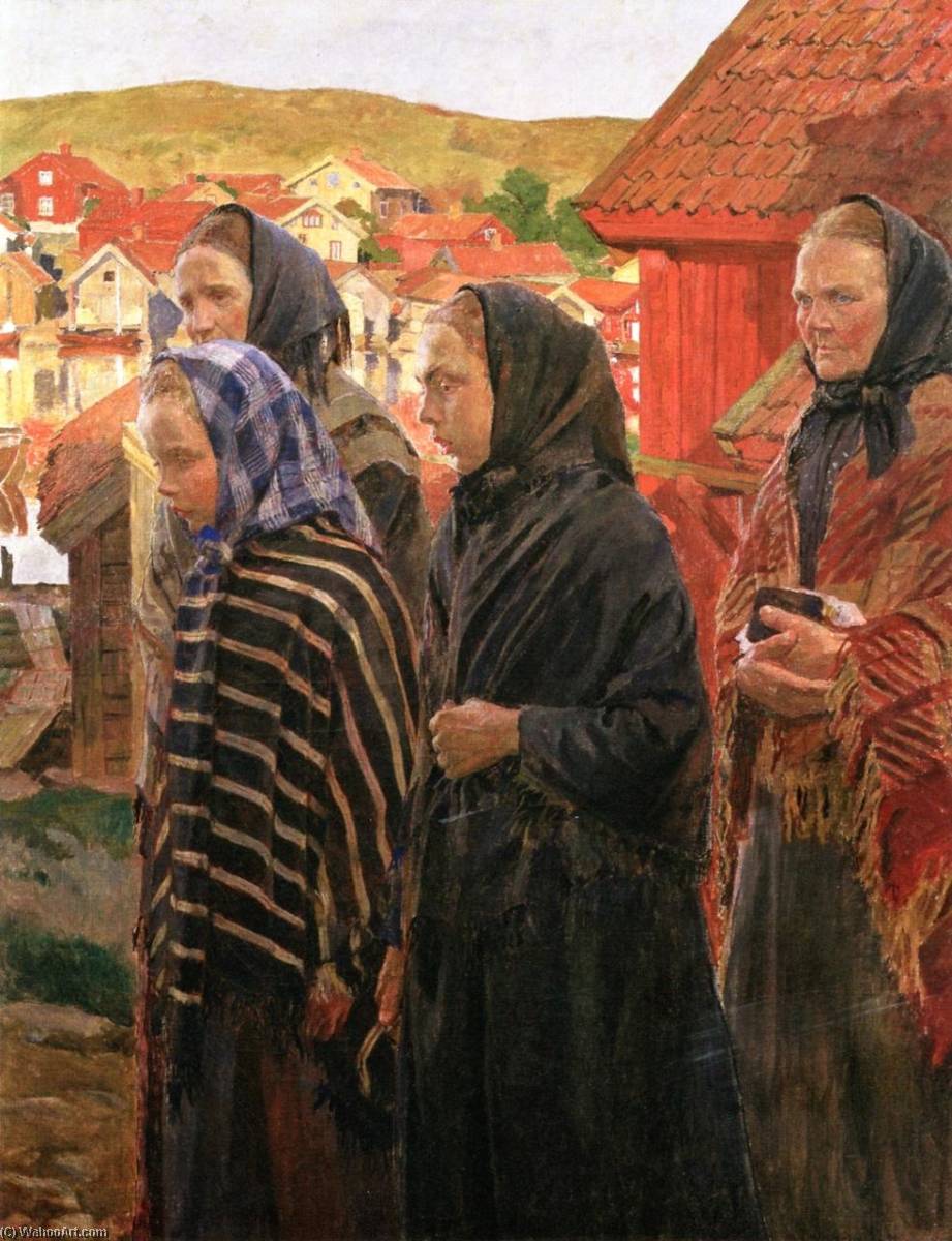 Fishermen's Wives Returning From Church — Carl Wilhelm Wilhelmson
