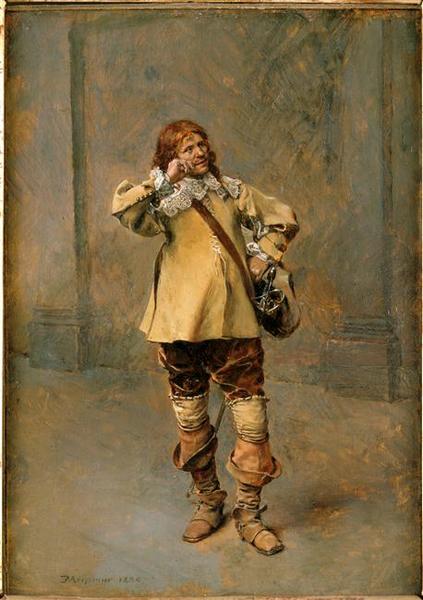 Gentilhomme Frisant Sa Moustache — Jean-louis Ernest Meissonier