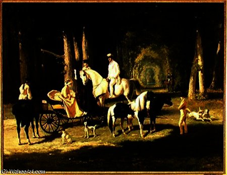 Mr. And Mrs. A Mosselman And Their Two Daughters — Alfred De Dreux