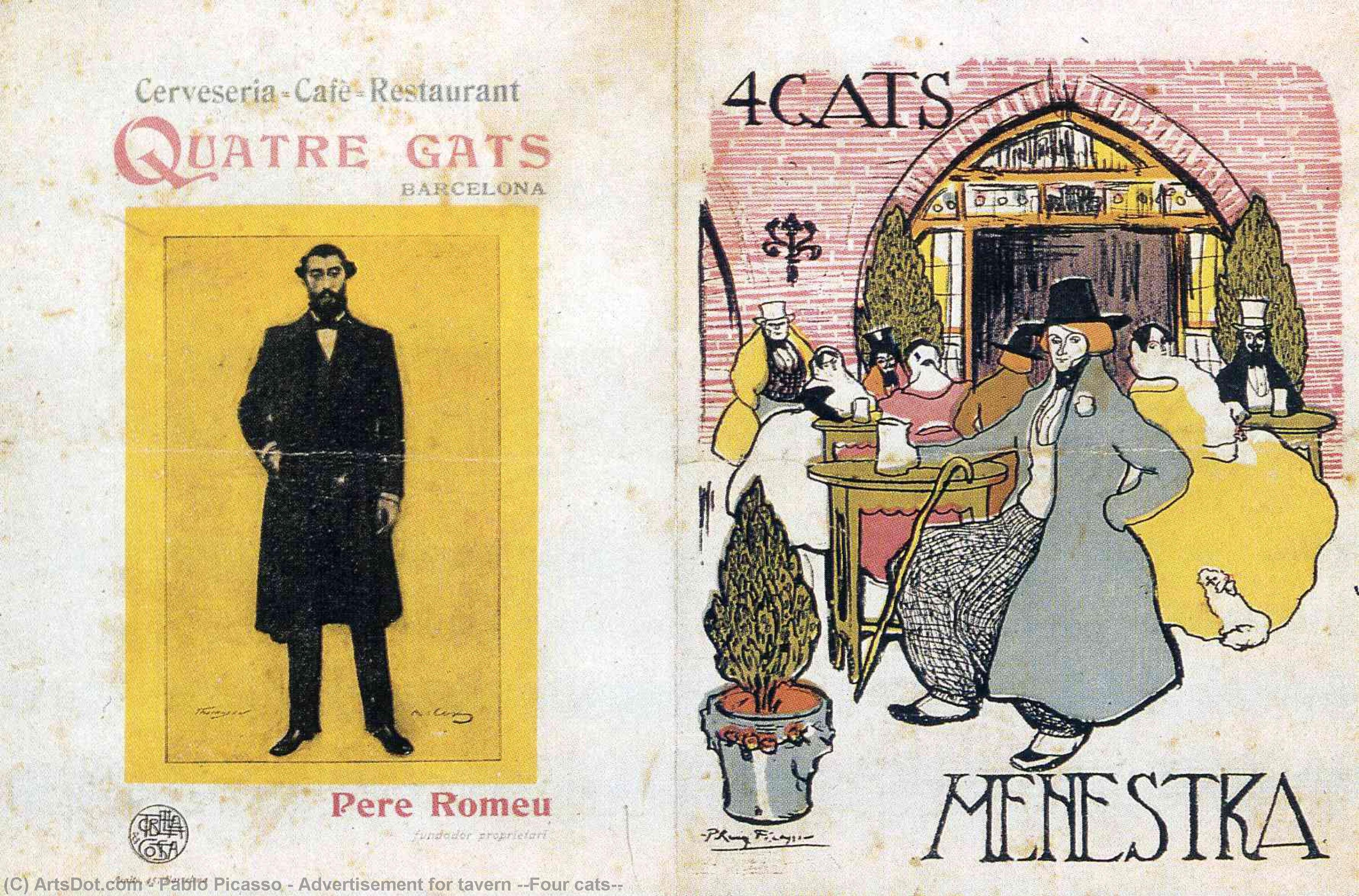 Advertisement For Tavern ''four Cats'' — パブロ・ピカソ