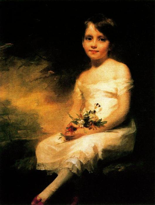 A Little Girl Carrying Flowers — Henry Raeburn Dobson