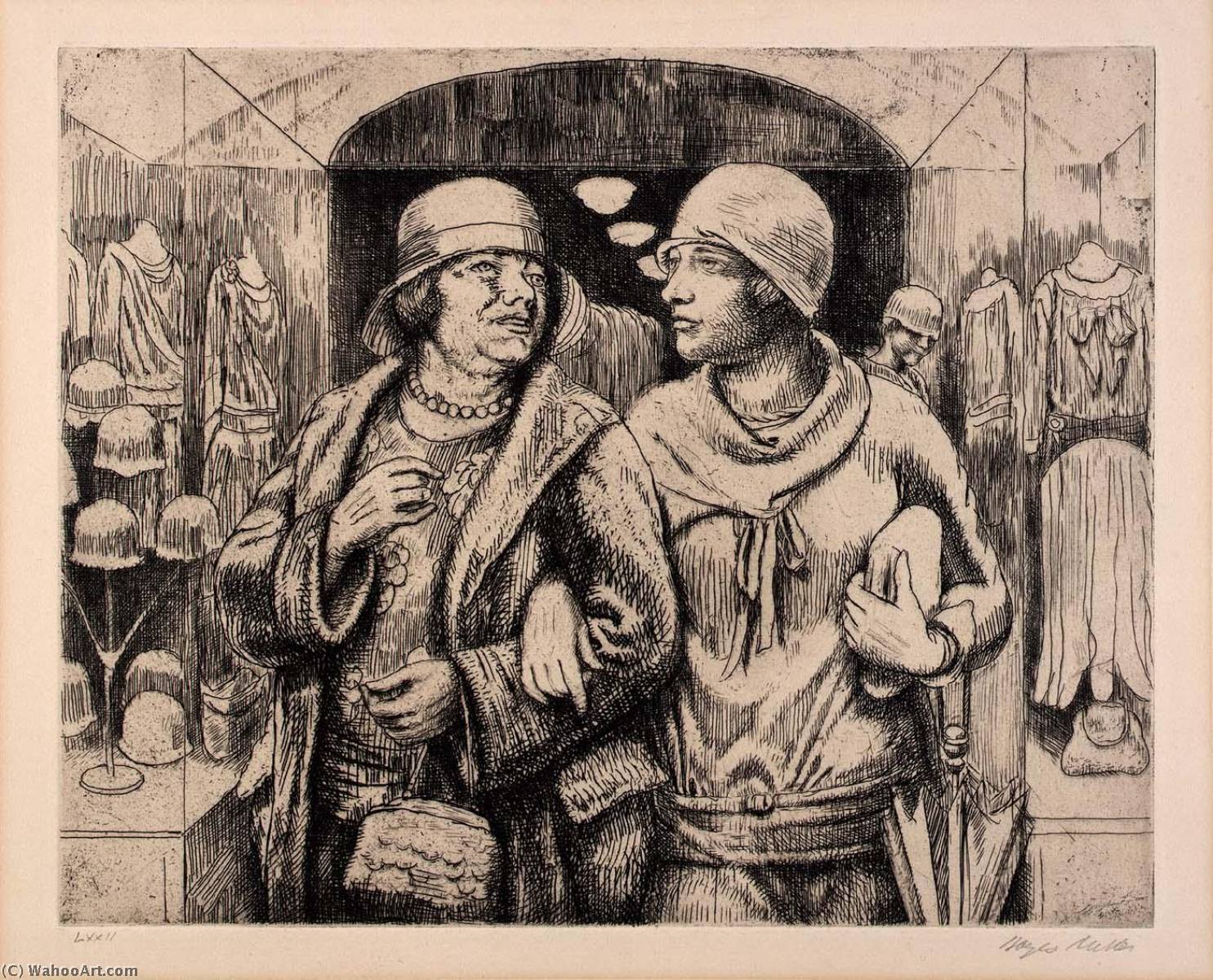 Leaving The Shop (shoppers Leaving The Shop) — Kenneth Hayes Miller