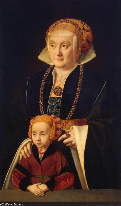Portrait Of A Woman With Her Daughter — Barthel Bruyn The Elder