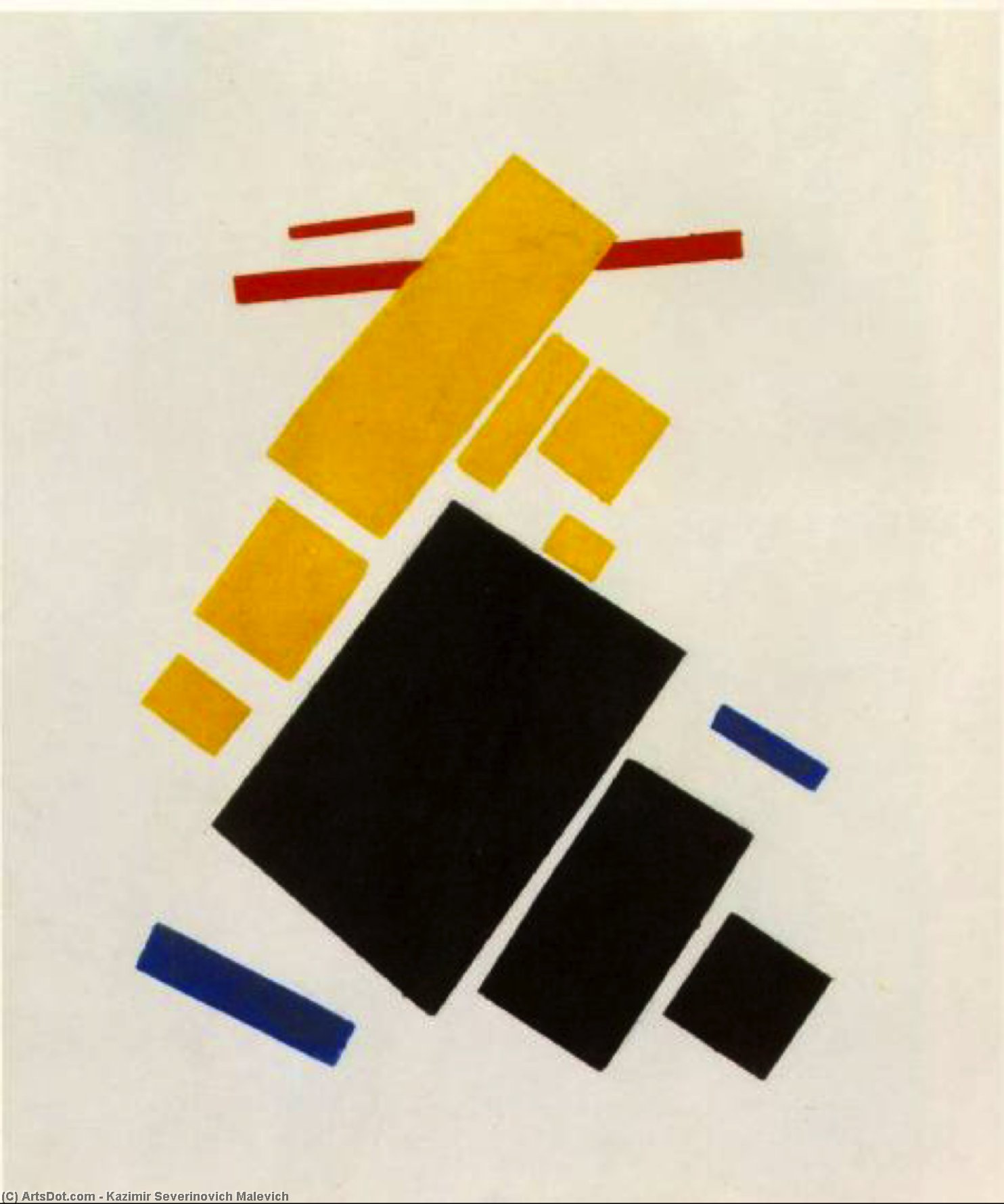 Pintura Suprematista - Avión Volando Moma — Kazimir Malevich