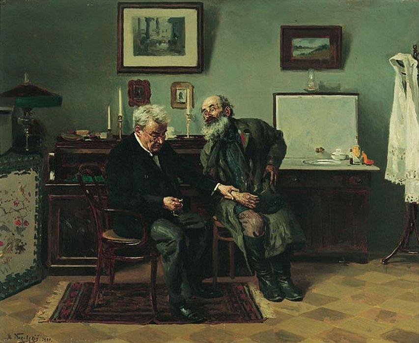 At The Doctor's — Vladimir Yegorovich Makovsky