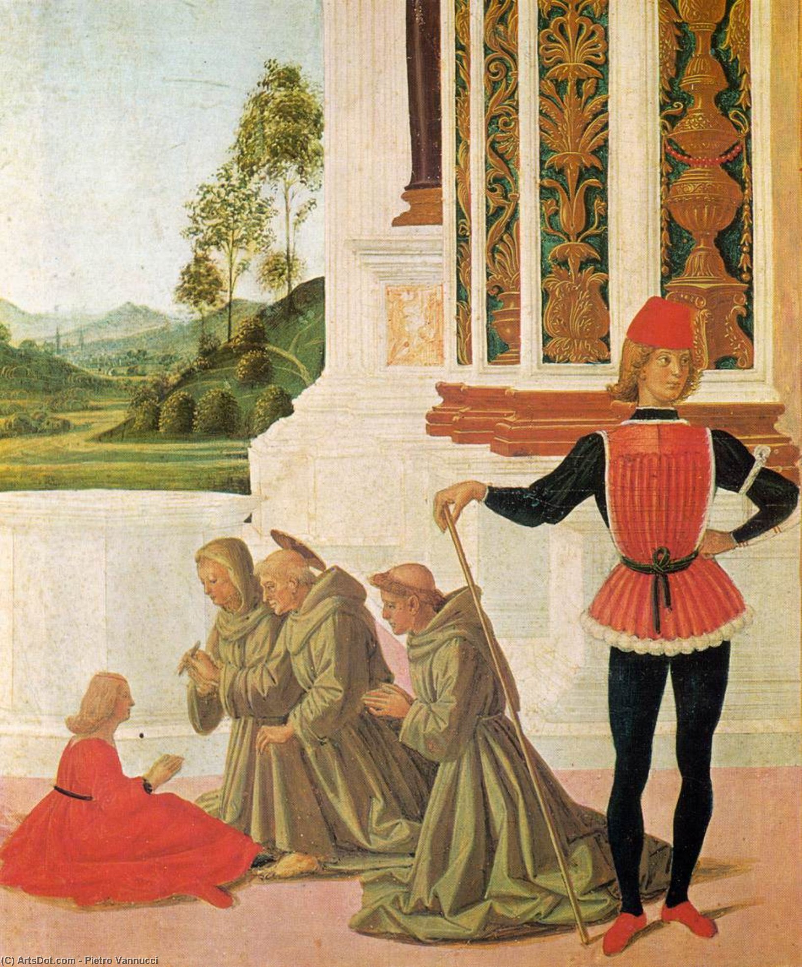 The Miracles Of San Bernardino: The Healing Of A Young Girl (detail) — Vannucci Pietro (le Perugin)