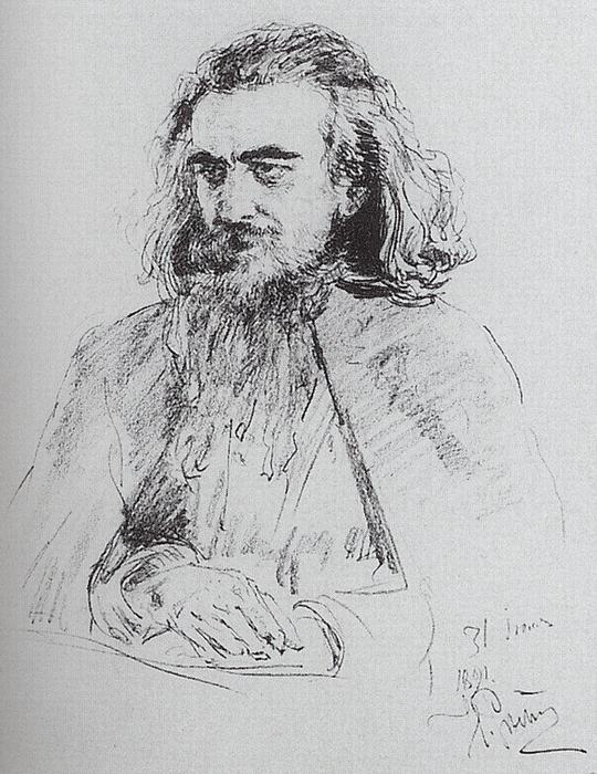 Portrait Of Vladimir Sergeyevich Solovyov — Ilya Yefimovich Repin