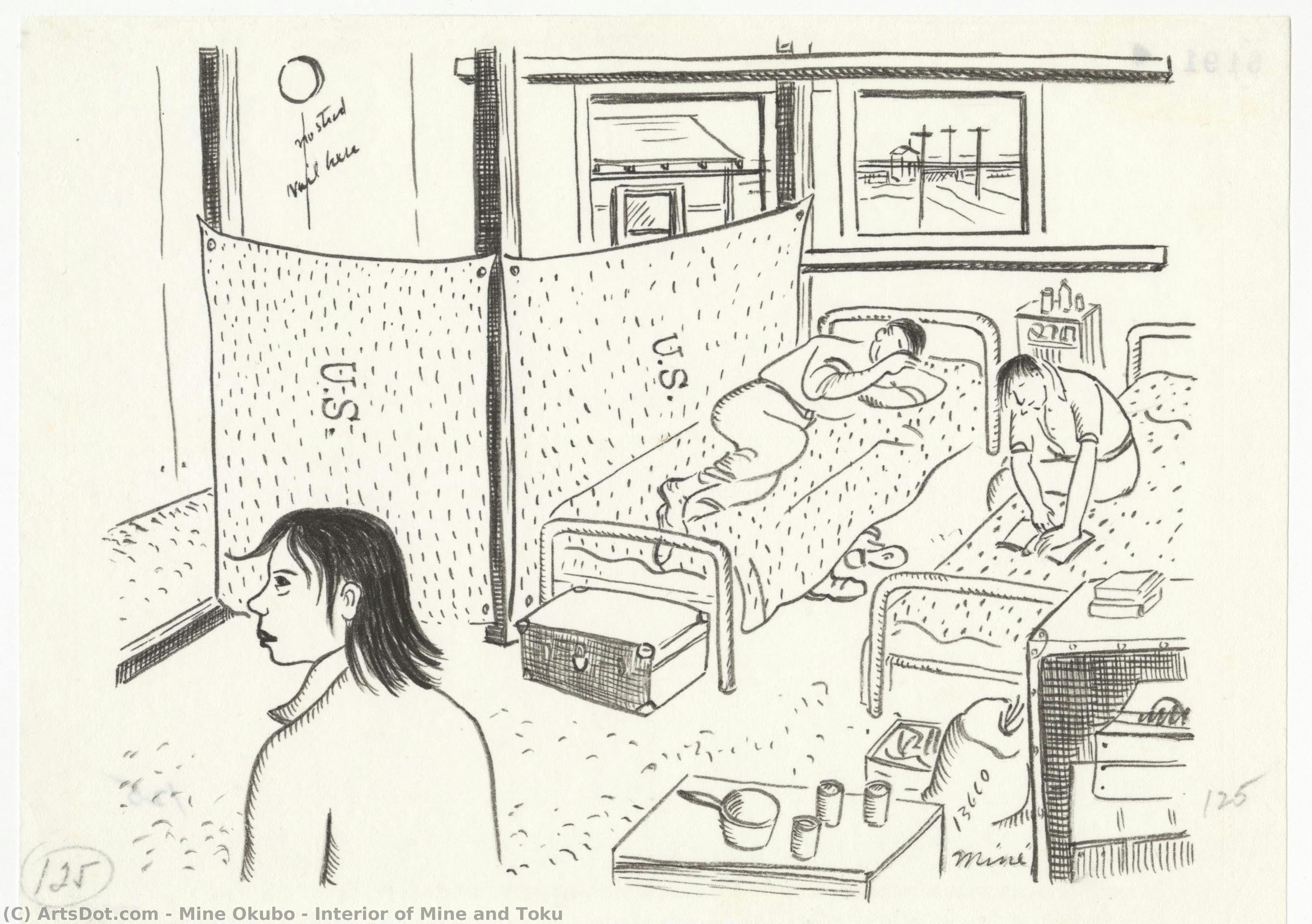 Interior Of Mine And Toku — Miné Okubo