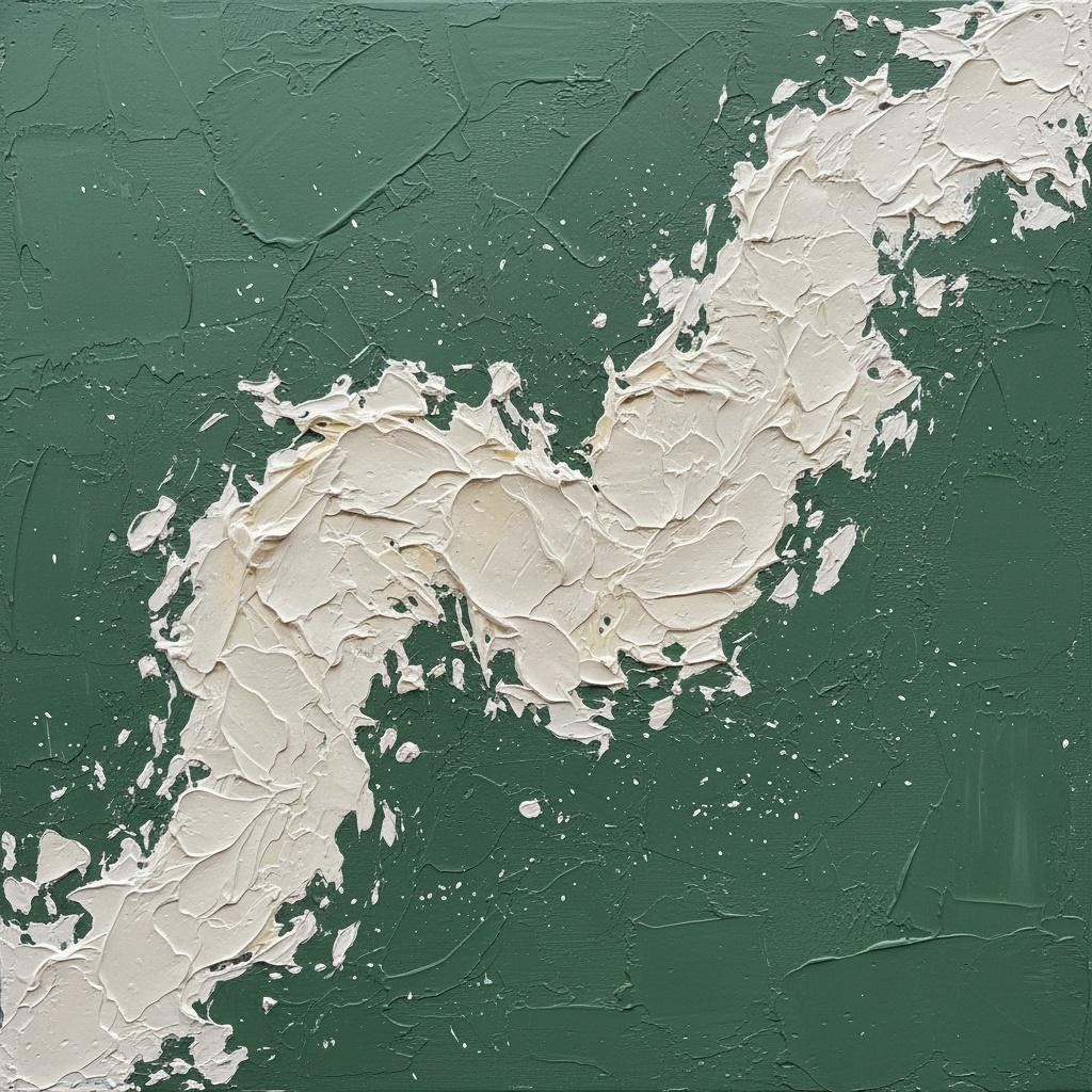 Fractured Sage: Eine Monumentale Studie In Skulpturalem Weißem Impasto Und Organischer Bewegung — David Moreau