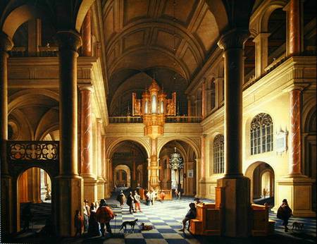 The Interior Of A Protestant Church At Night — Anthonie De Lorme
