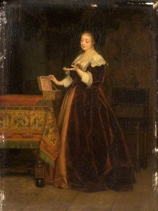 A Lady With A Pearl Necklace — Charles Pecrus