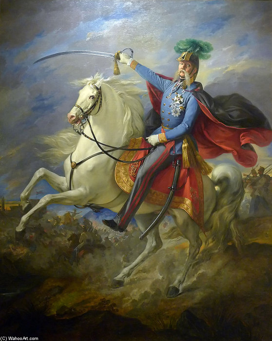 Julius Jacob Von Haynau Depicted Leading His Troops In Battle — Giuseppe Bezzuoli