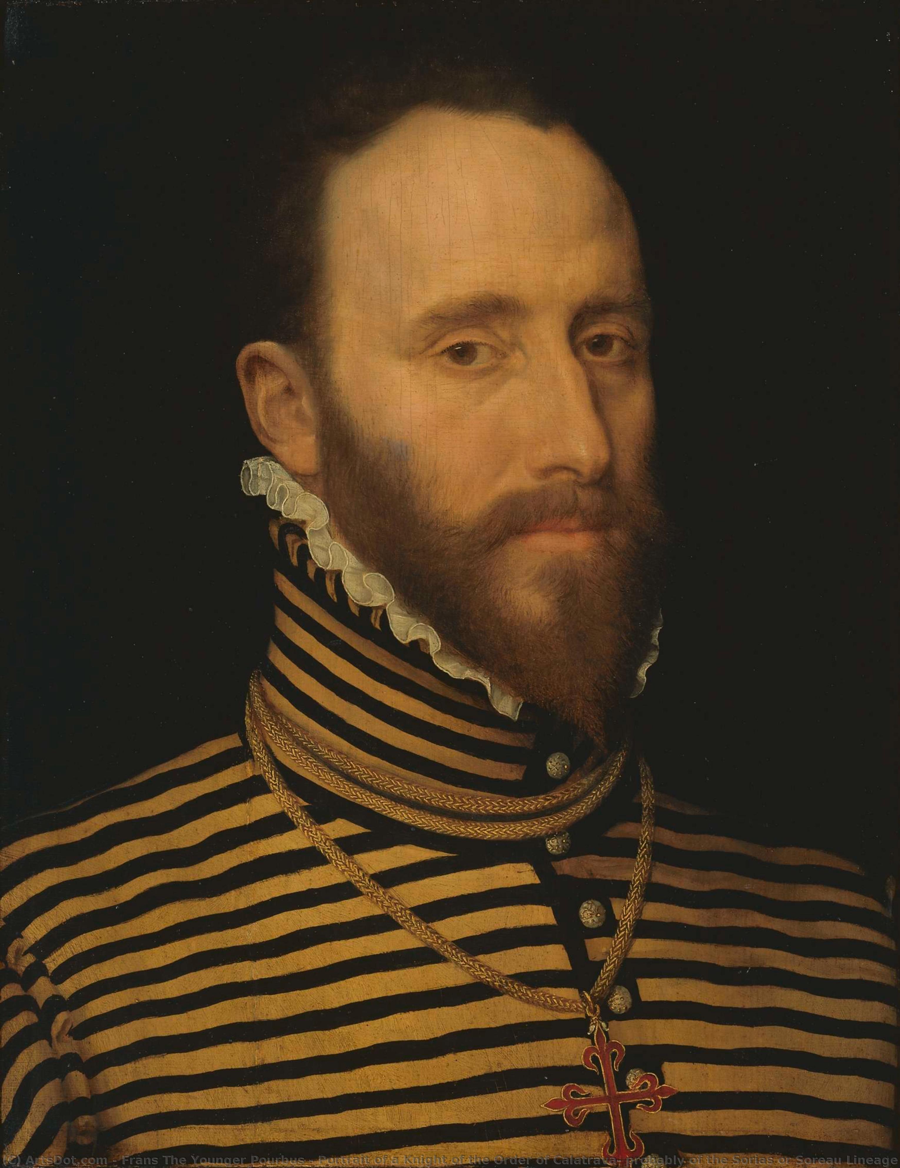 Portrait Of A Knight Of The Order Of Calatrava, Probably Of The Sorias Or Soreau Lineage (sorel), Frans Pourbus (i) (attributed To), 1555 - 1581 — Frans Pourbus Der Jüngere