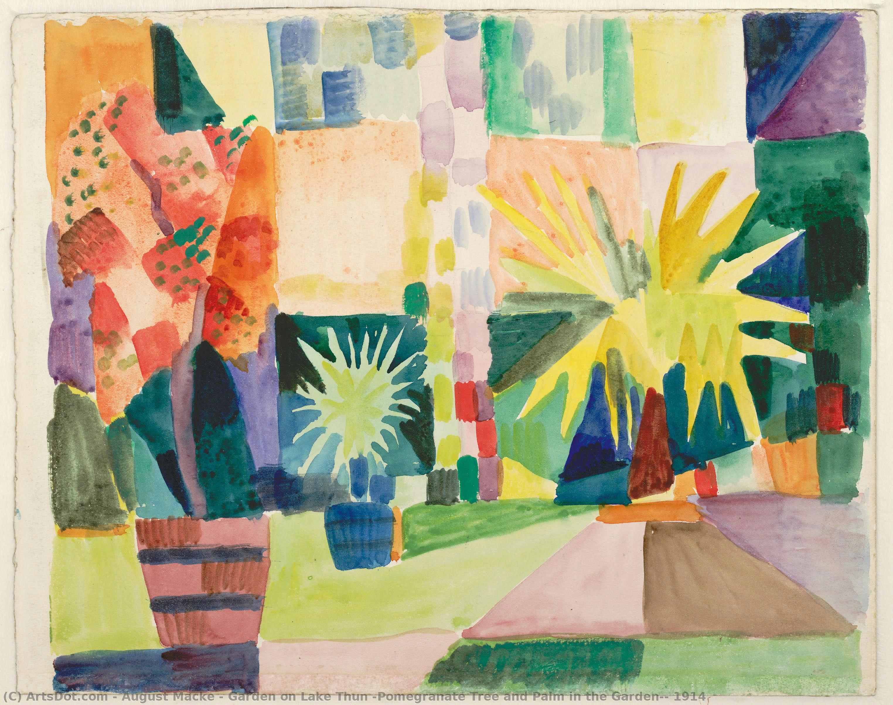 Garden On Lake Thun (pomegranate Tree And Palm In The Garden), 1914 — Аугуст Маке