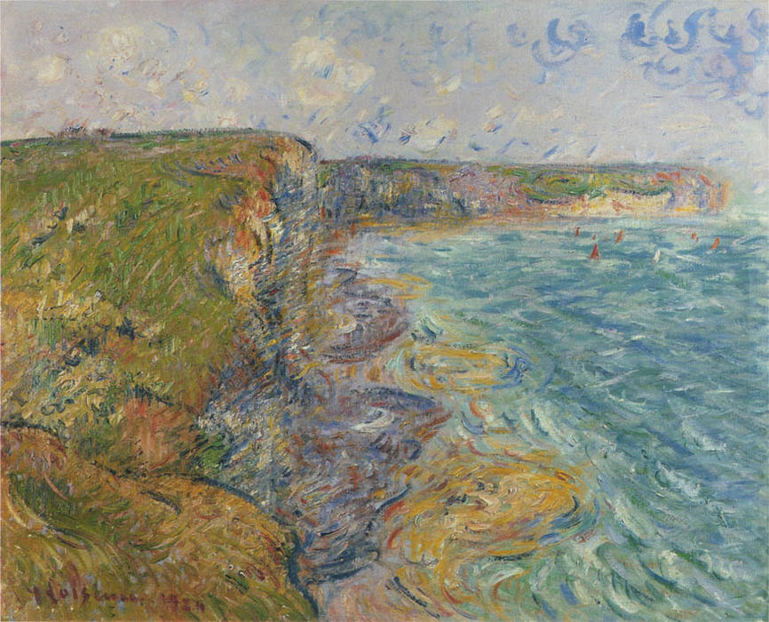 Sailboats Near The Cliffs At Yport — Gustave Loiseau