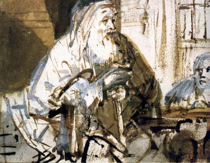 Homere Dictant A Un Scribe, Stockholm — Rembrandt Van Rijn