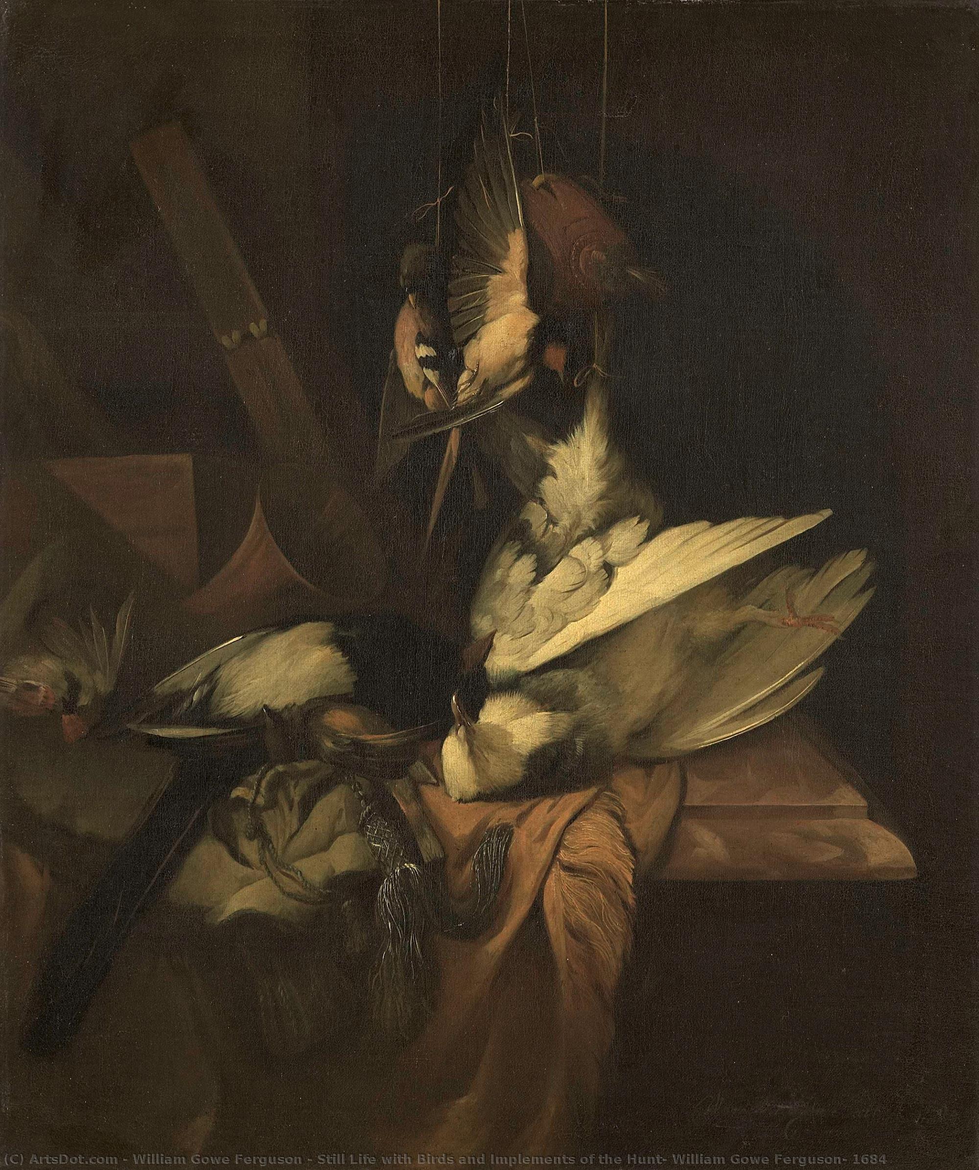 Still Life With Birds And Implements Of The Hunt, William Gowe Ferguson, 1684 — William Gowe Ferguson