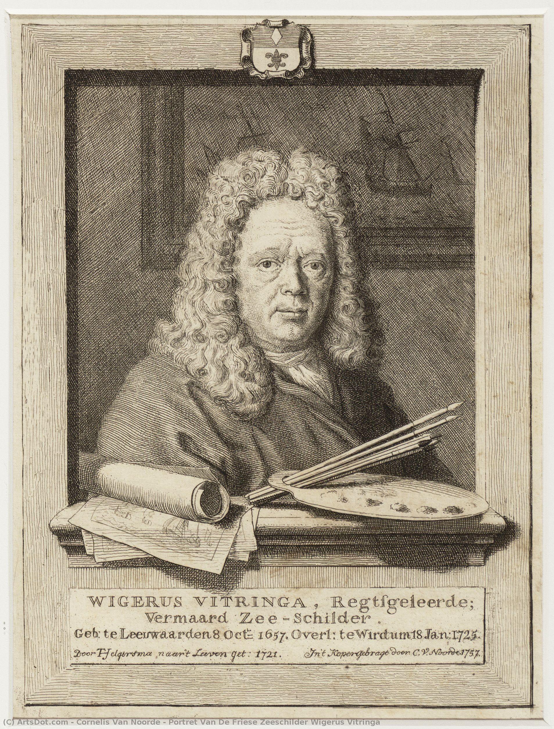 Portret Van De Friese Zeeschilder Wigerus Vitringa — Cornelis Van Noorde