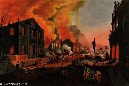 View Of The Ruins After The The Great Fire — Nicolino Calyo
