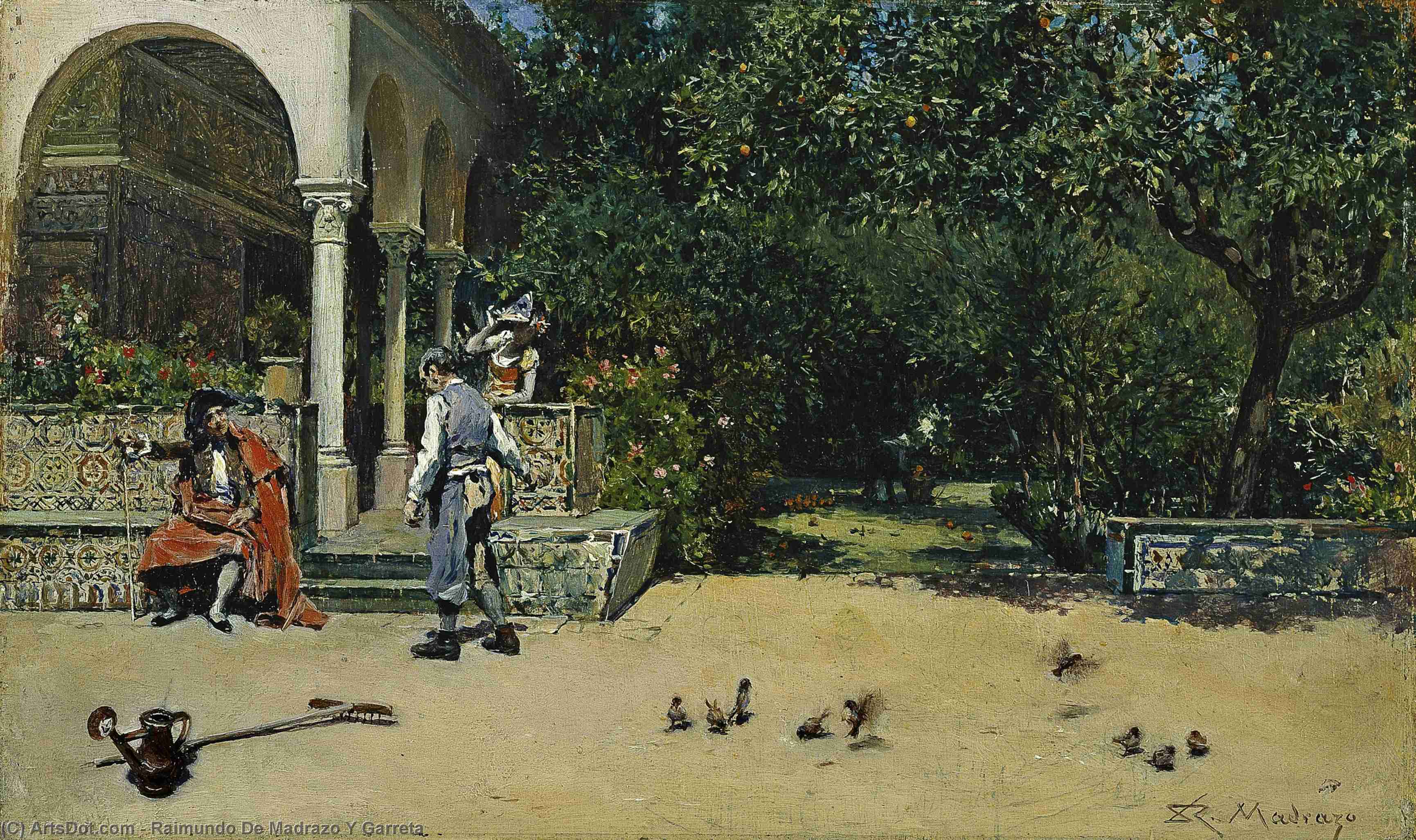 The Pavilion Of Carlos V In The Gardens Of The Alcázar Of Seville — Raimundo De Madrazo Y Garreta