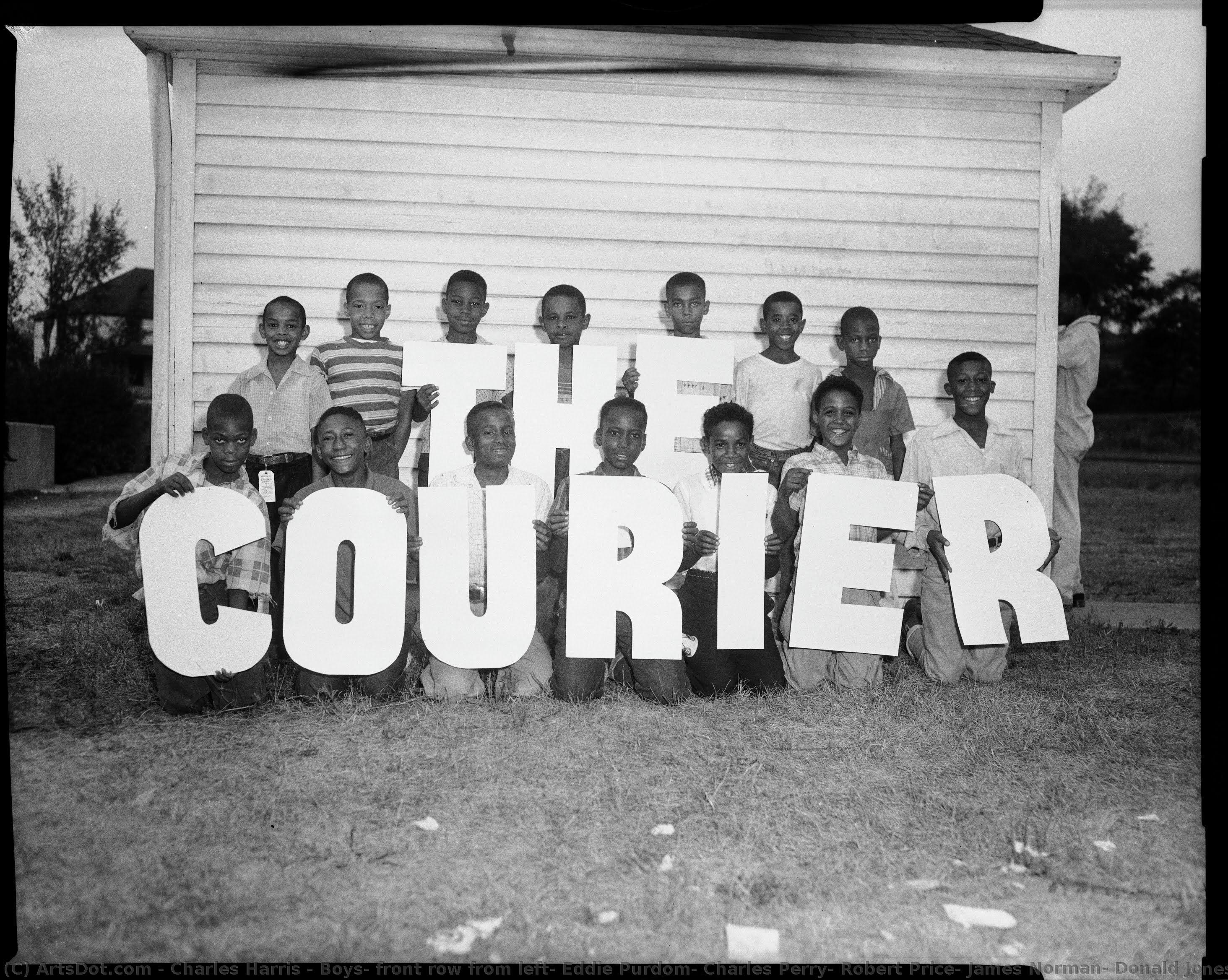 Boys, Front Row From Left: Eddie Purdom, Charles Perry, Robert Price, James Norman, Donald Jones, Alton Dickson, Roland Pryor; Back Row: Harold Wilkes, Ronald Johnson, Robert Jackson, Donald Wilkes, Wilbur Fultz, Eugene Nelson, And Will Purdom, Holdi.... — Charles Harris