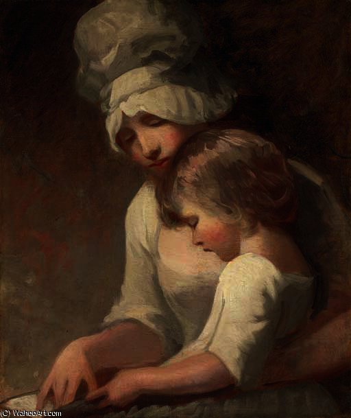 Portrait Of A Lady And Child, Traditionally Identified As Mrs. Cumberland And Her Son, Charles — George Romney
