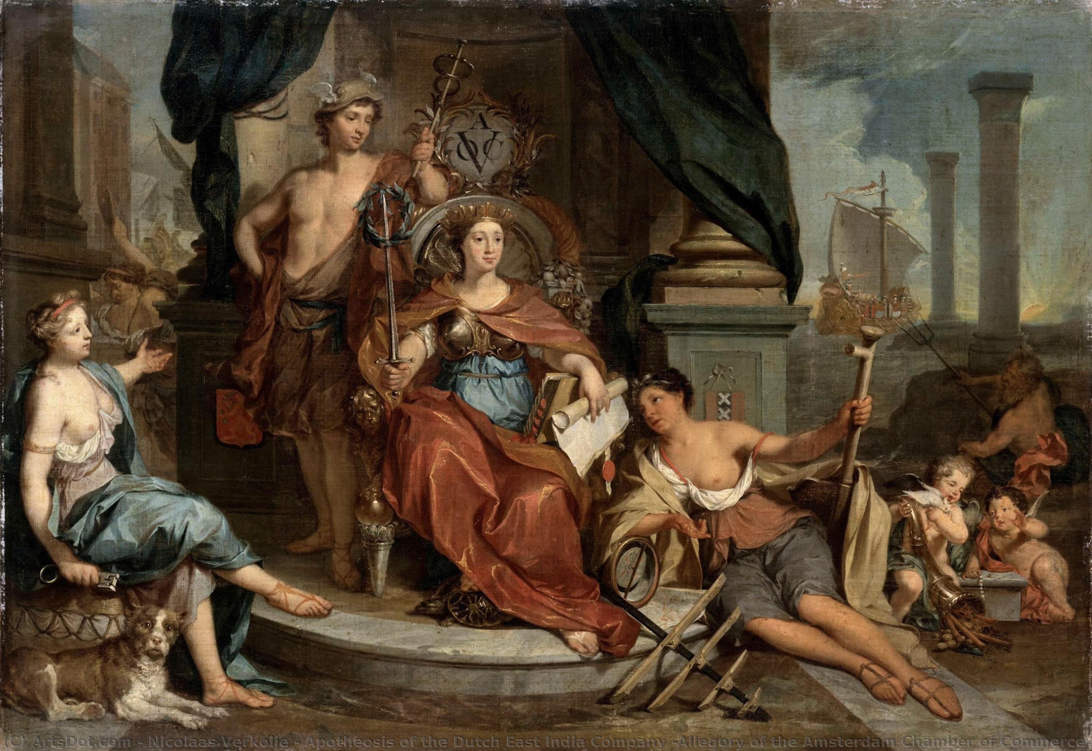 Apotheosis Of The Dutch East India Company (allegory Of The Amsterdam Chamber Of Commerce Of The Voc), Nicolaas Verkolje, 1702 - 1746 — Nicolaas Verkolje