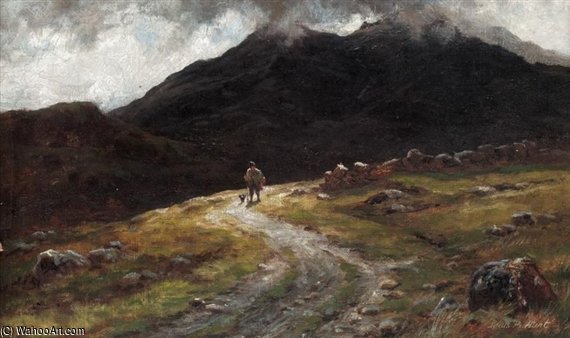 A Mountain Road In Skye - With Scuir-na-gillean — Louis Bosworth Hurt