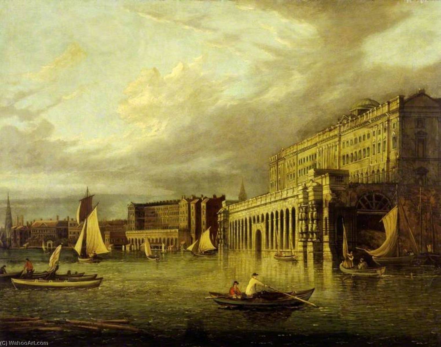 Somerset House And The Adelphi From The River, London — John Dean Paul