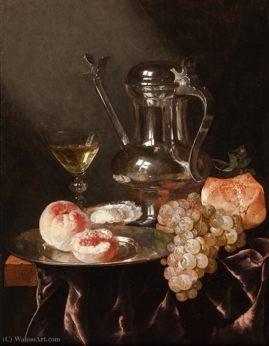 Still Life With A Pewter Jug (49.2 X 37.2) (private Collection) — Abraham Hendricksz. Van Beyeren