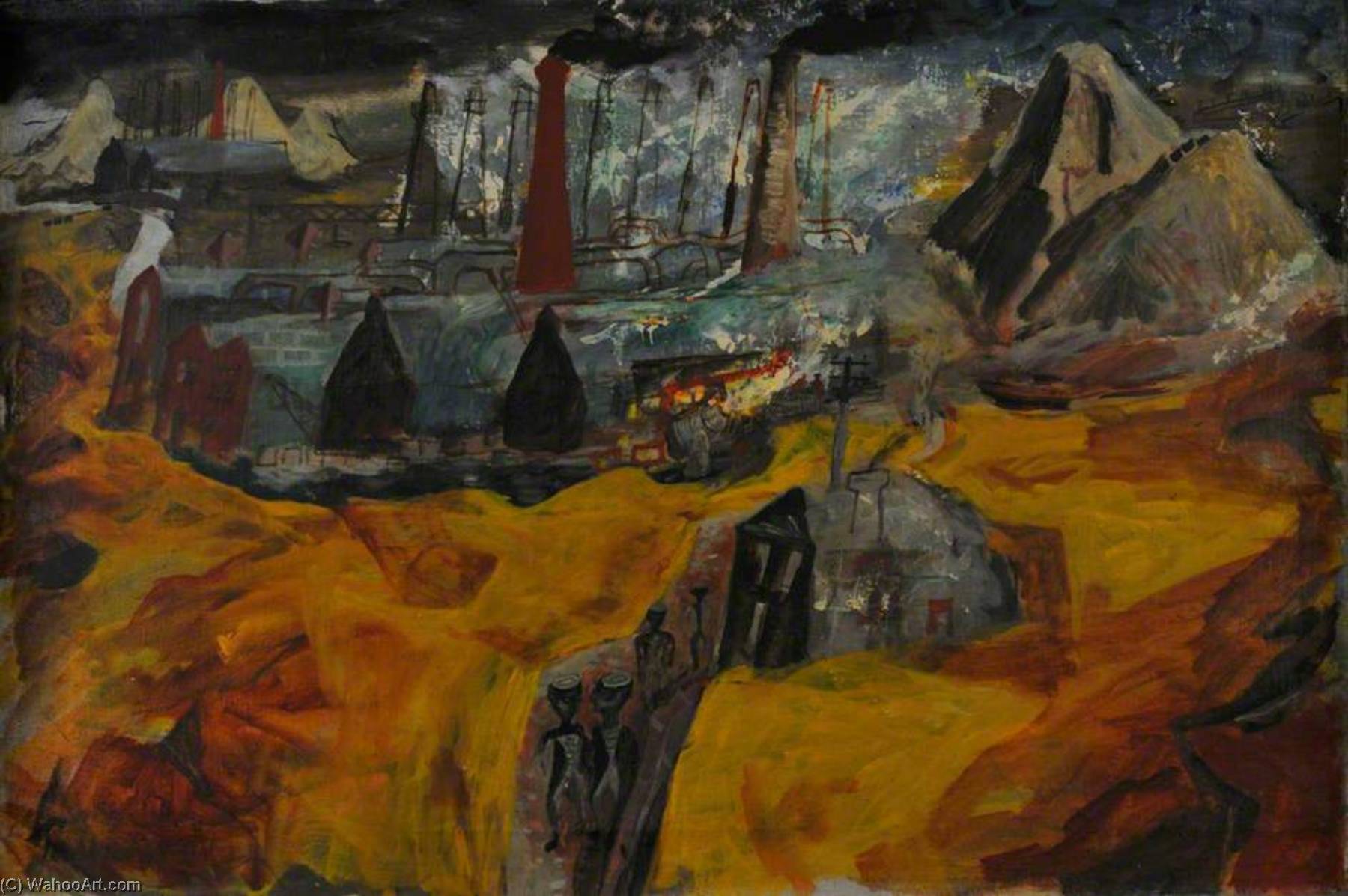 Steel Works Near Swansea — Julian Trevelyan