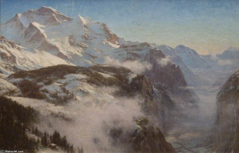 Winter In The Lauterbrunnen Valley, Switzerland — Ernest Albert Waterlow